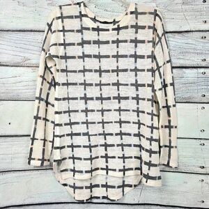 Nally & Millie Small Grid Knit Top Made USA Sweater